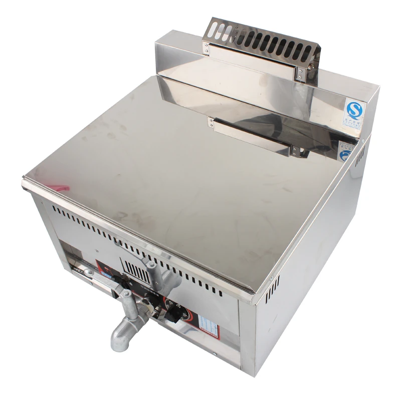 Hot sale thermostatic LPG deep fryer 17L single tank chips fries chicken frying machine with thermostat control gas fryer