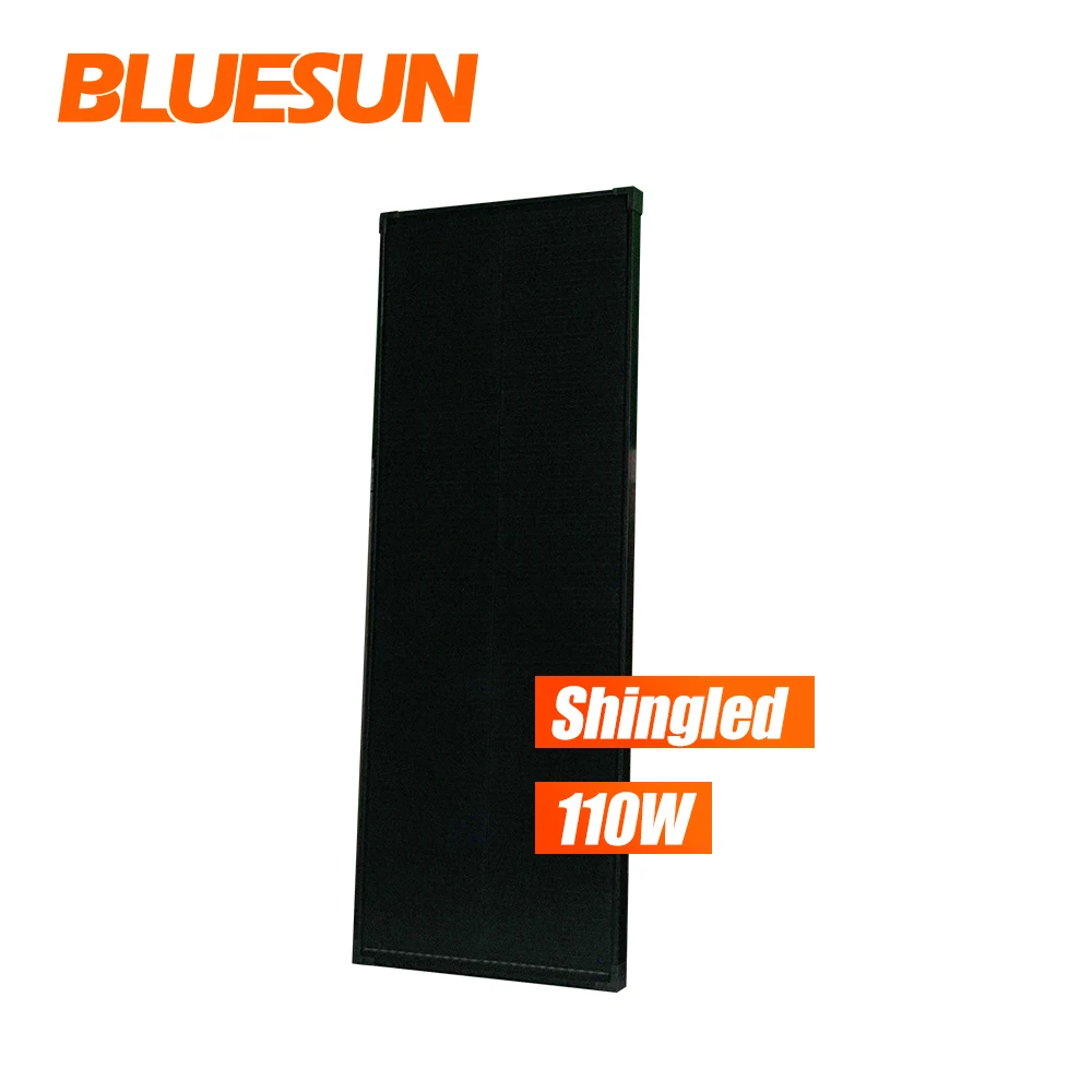 Bluesun shingle full black overlapping 100 watt 12 volt monocrystalline solar panel 100w 110w solar panel price in sri lanka