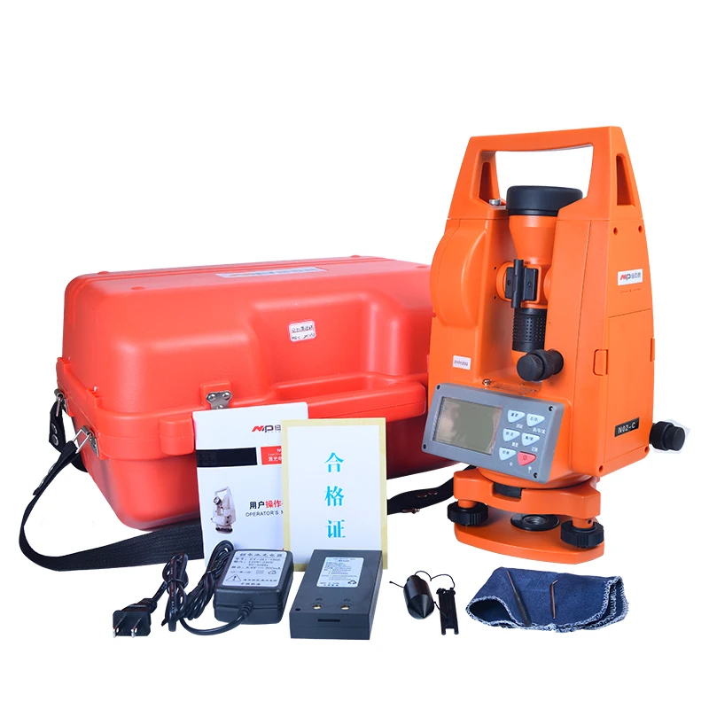 LCD Display Gyro Theodolite N02-C Electronic Theodolite Waterproof High Accuracy Laser Theodolite