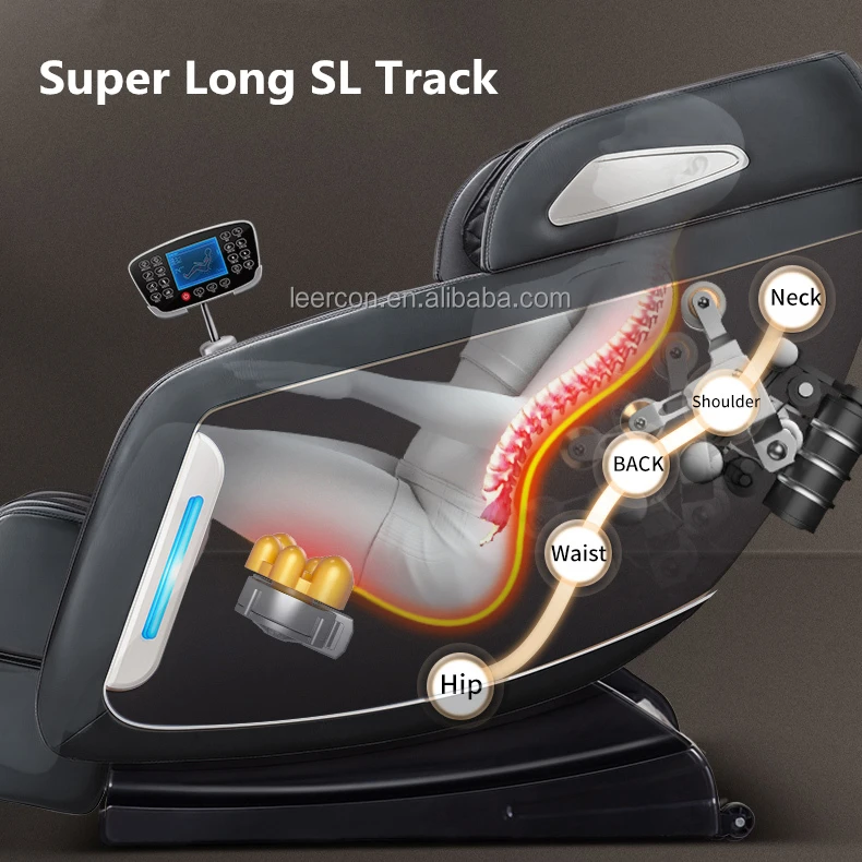 Leercon Best OEM Full Body 3d Zero Gravity Shiatsu S L Track Wellness Foot Roller Reclining Heating Massage Chair 4D