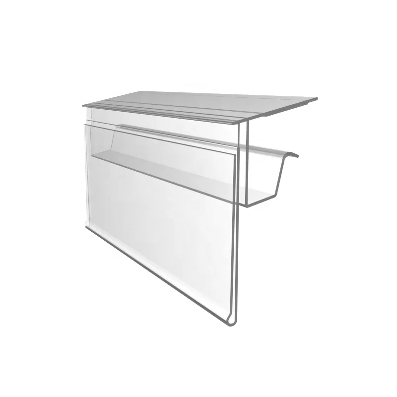 Meethope 12-18mm H Wood flat shelf edge plastic extrusion pvc hanging retail supermarket shelf data strip