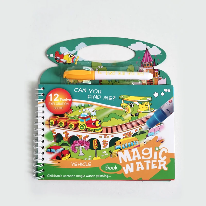 kids reusable  magic water painting  colouring books  drawing book with cartoon hot  sale