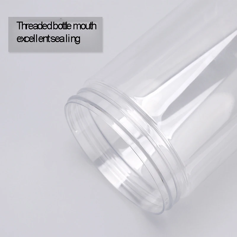 hot sale cosmetic jar containers 30ml 50ml 100ml 150ml 200ml 500ml 1000ml clear PET plastic sugar scrub jar with black screw lid