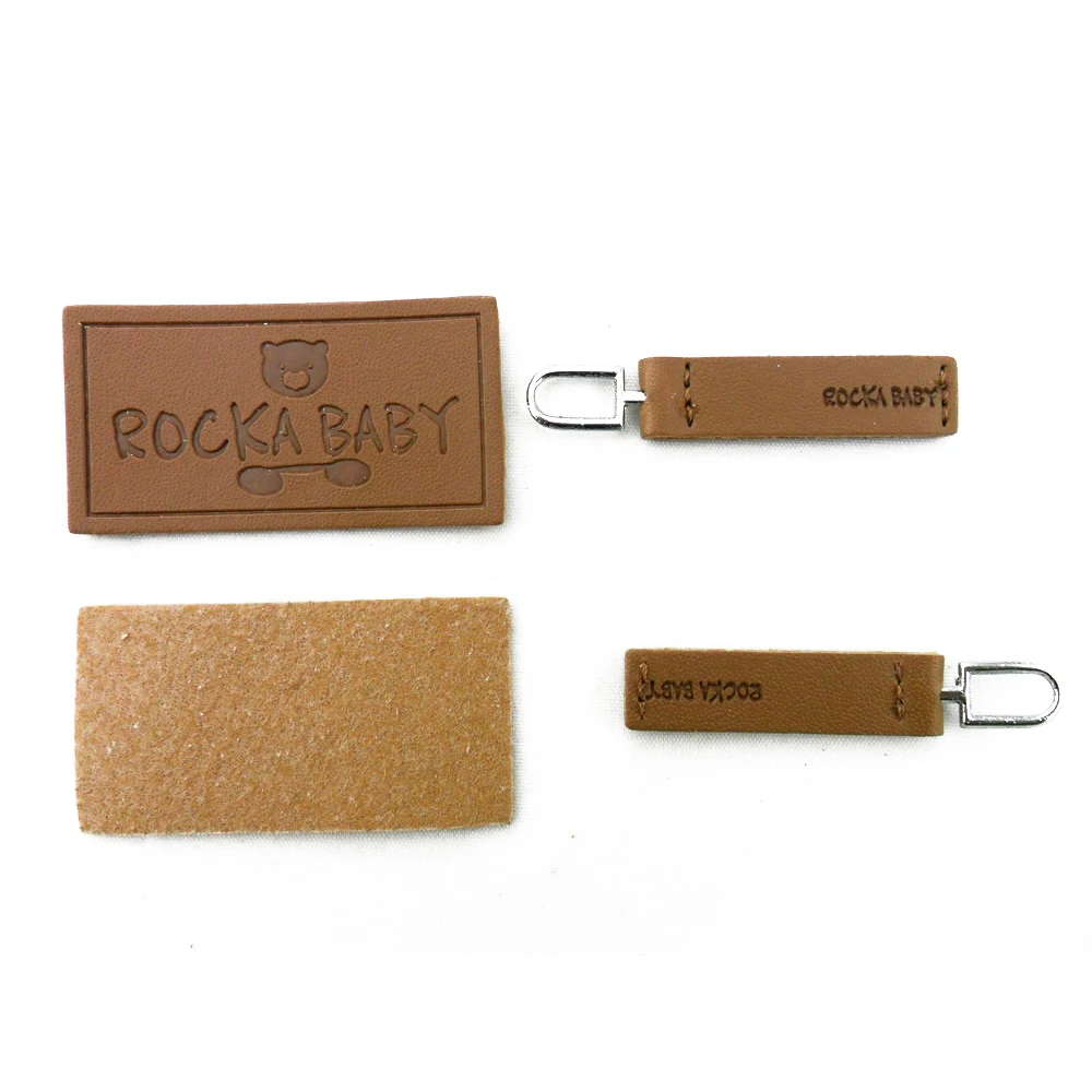 Patch Label Logo Embossed Sewing On Pu Leather Patch With Signature Branding On Custom Garment Custom Logo Jeans Leather Label