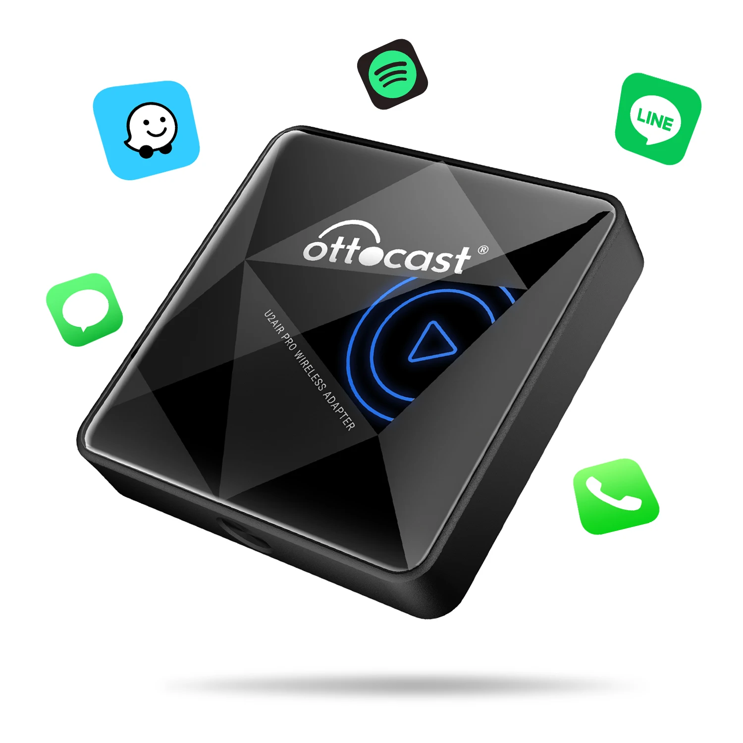 Ottocast Portable Media Box Wired to Wireless Carplay OEM Carplay Accessories Original Car Built-In Wired CarPlay