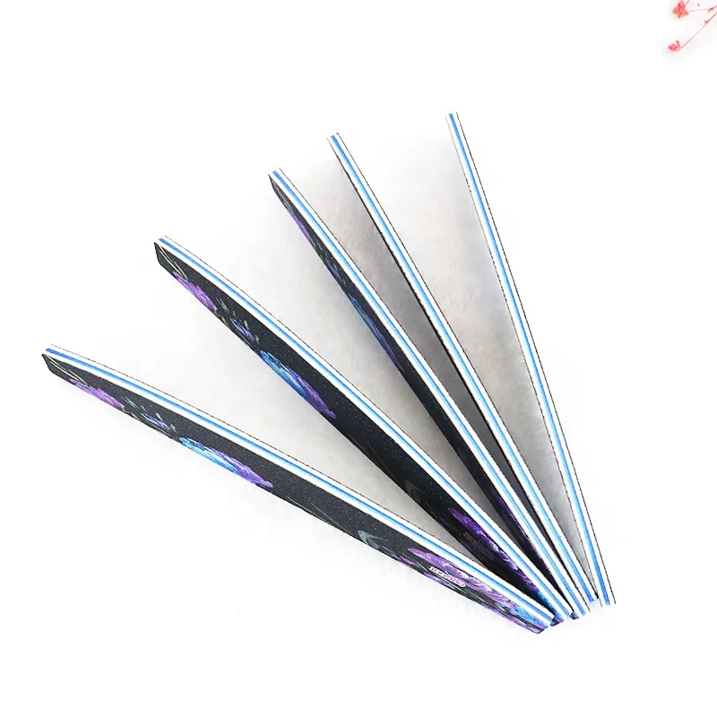 Ziri Wholesale Manicure Nail Art Tools Disposable Emery Board Private Label Custom logo Halfmoon 100/180 professional Nail File