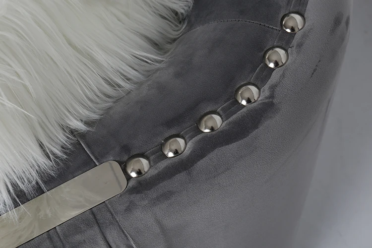 Luxury Living Room Gray Stainless Steel Sofa Designs Comes With Two Different Pillows