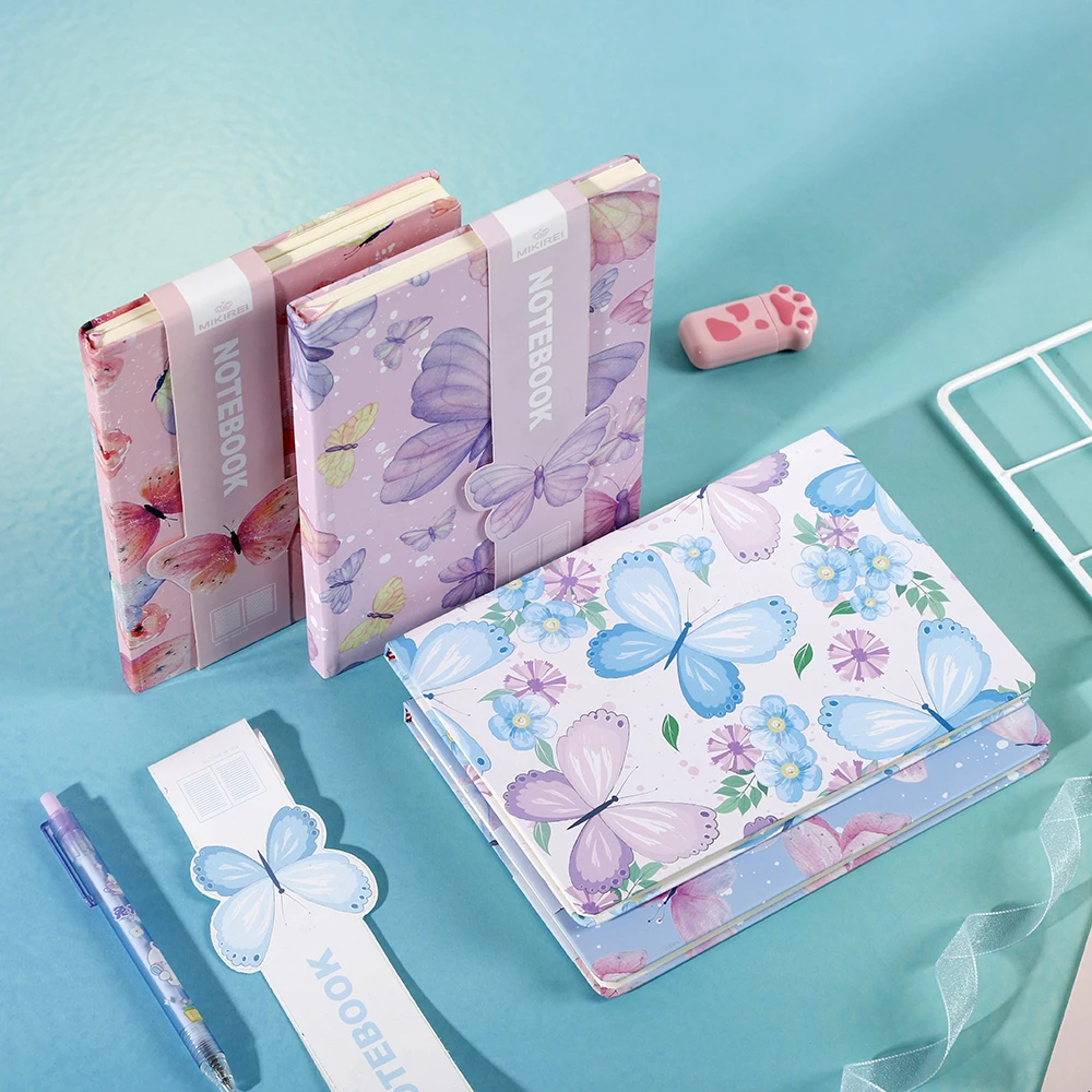 2023 Custom Artwork Authentic Butterfly A5 Student  illustration Cute Aesthetic Journal Notebooks For Girls