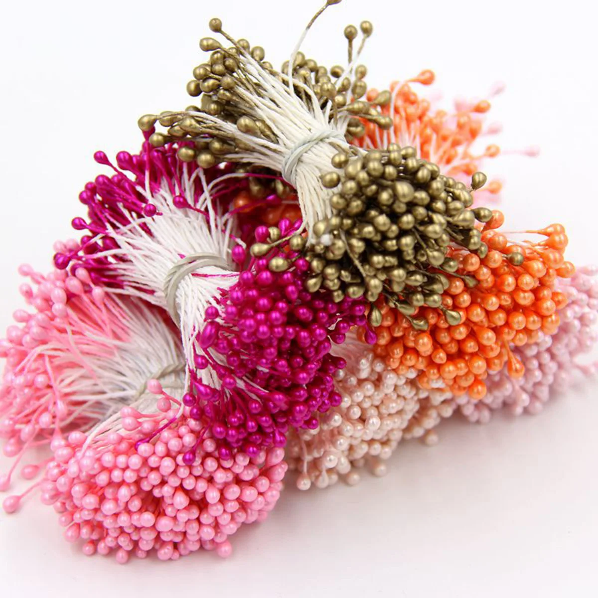 Tondo 55mm Artificial Mini Pearl Flower Stamen Pistil Floral Stamen For Wedding Decoration DIY Christmas Flower core