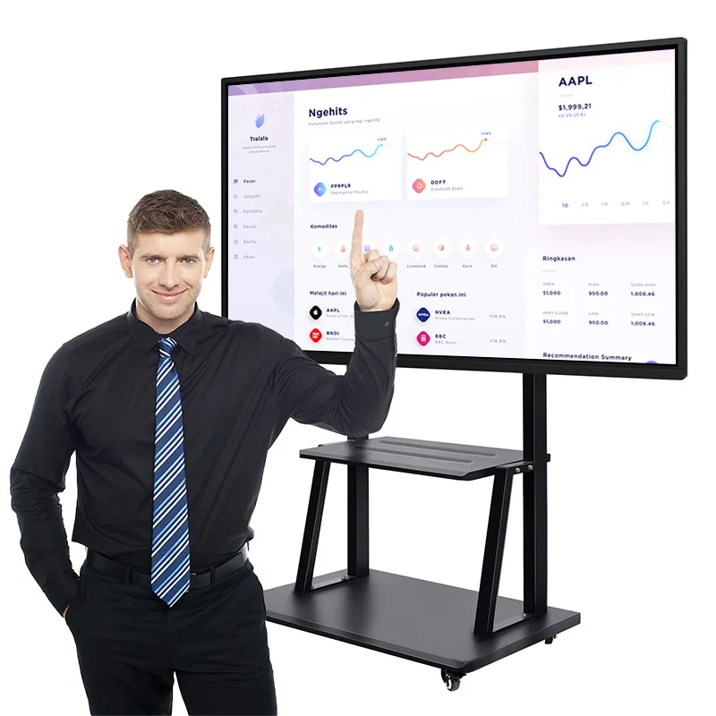 
Original Factory 55 65 75 86 100 inch Interactive Flat Panel Multi Touch Screen Interactive Digital Smart Board for Education 