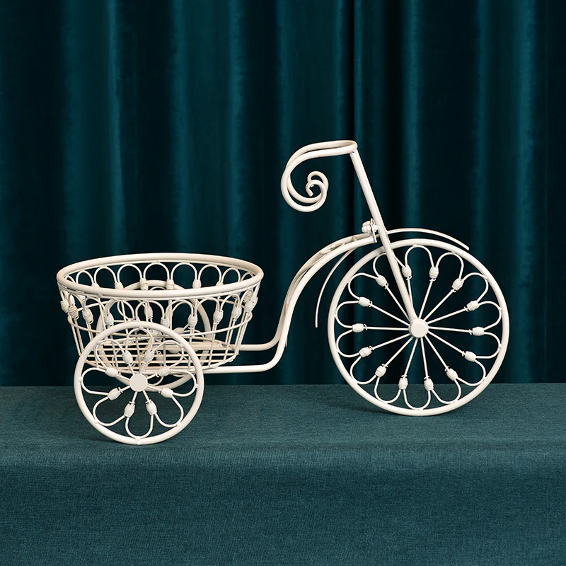 2023 Hot sale Metal Wheel Plant Stand Home Garden Decor Flower Pot Rack BICYCLE