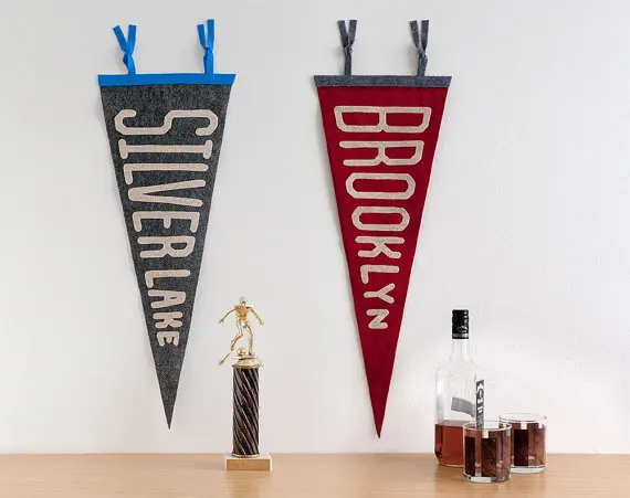Custom Hanging Banner Felt Pennant Triangle Flags Custom pennant