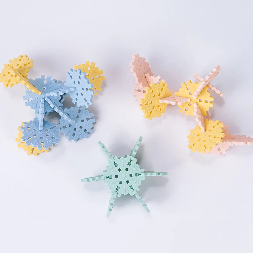 Food Grade Silicone Baby Teething Interlocking For Kids Boys Game Snowflake Interactive Kids Other Educational Toys