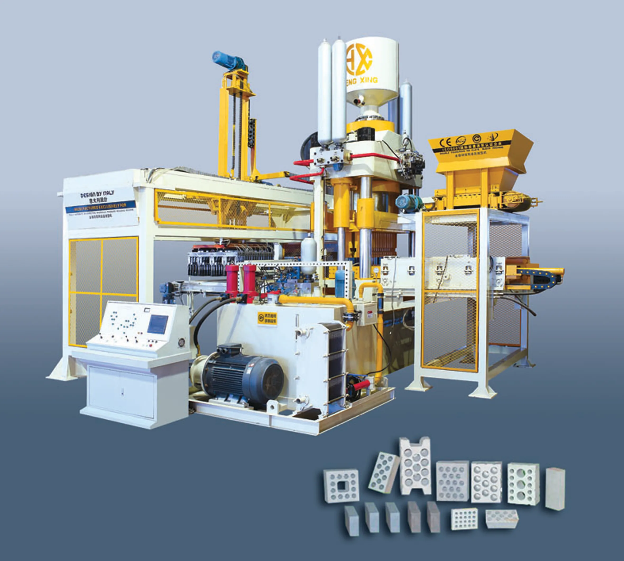 Гидравлическая машина для изготовления кирпича из листового лайма с двойным давлением