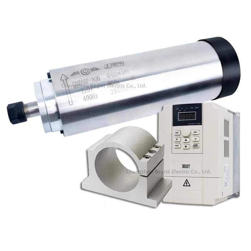 800w 4 bearings air cooled changsheng spindle round type 24000rpm 400HZ ER11