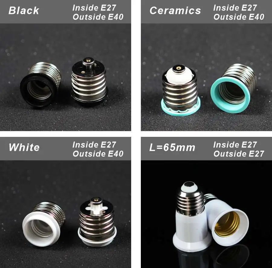 E27 E40 E14 B22 Led Lamp Converter Lamp Socket E Base Screw Brass Copper Lighting Accessories Adapter Lamp Holder