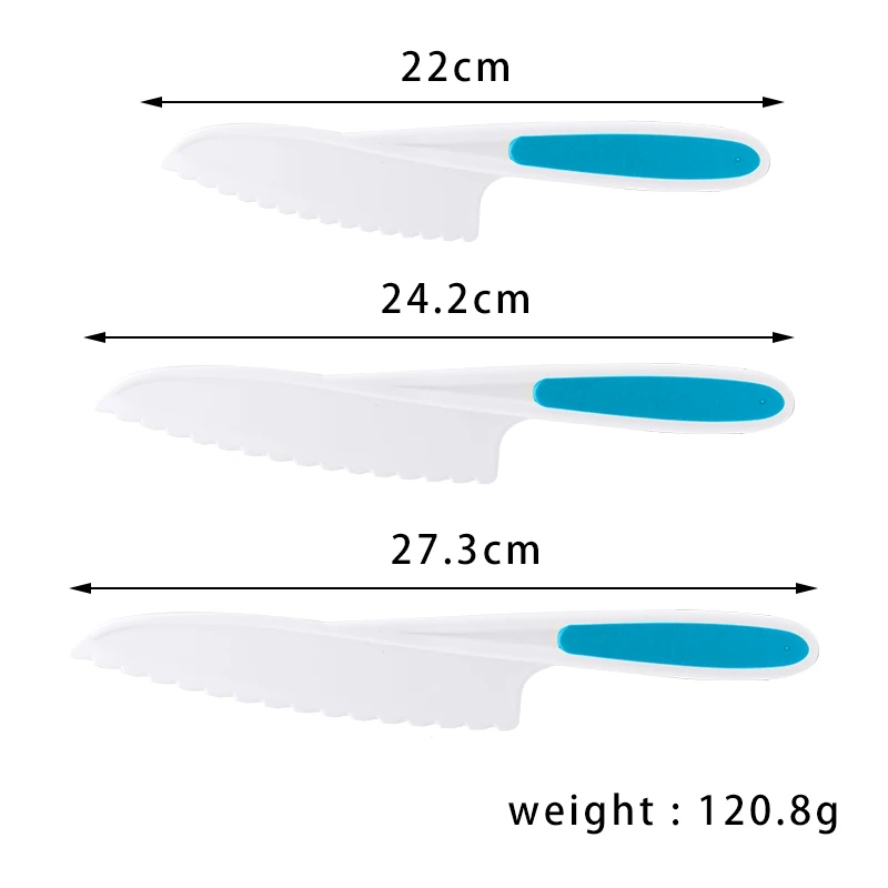New Arrival Eco friendly Kitchen Fruit Vegetable Lettuce Cake Salad Plastic Knife PP Kids Safe Knife