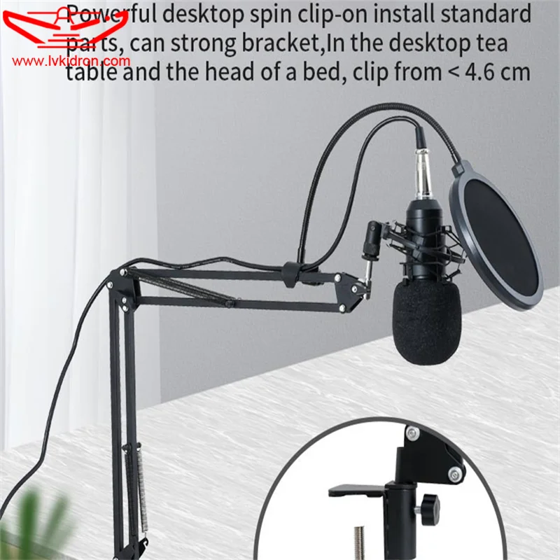 Live microphone stand set large diaphragm condenser microphone microphone voice network with goods K song