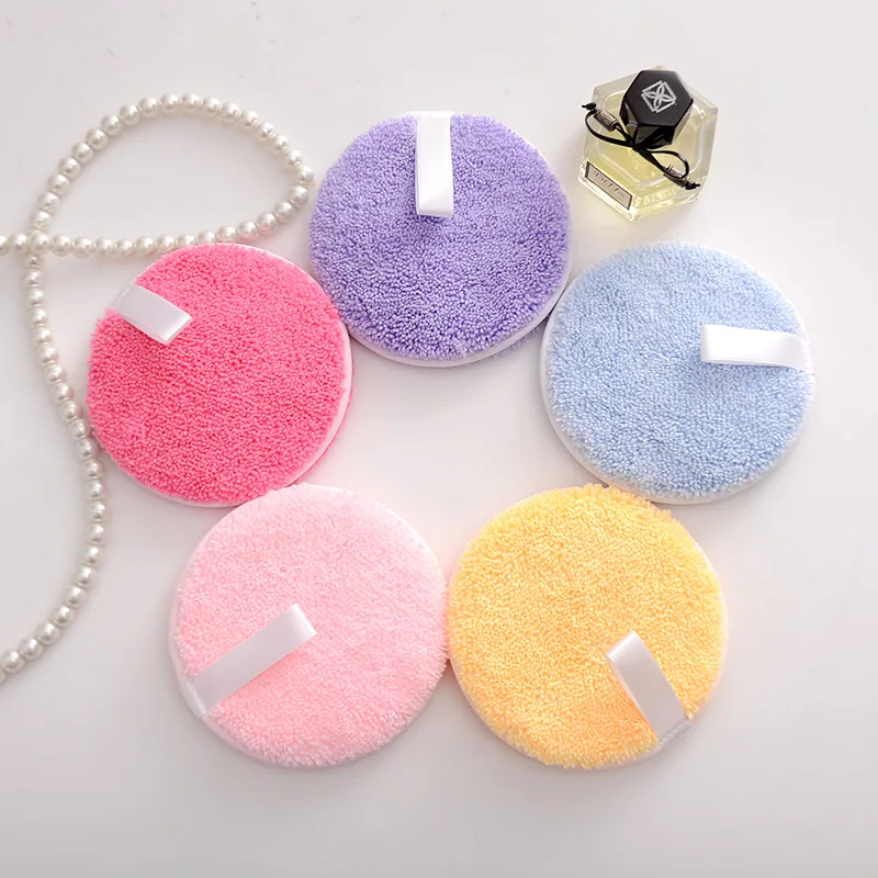 Snow slip gauze round makeup remover pads washable lazy cleaning cotton pad dry powder puff