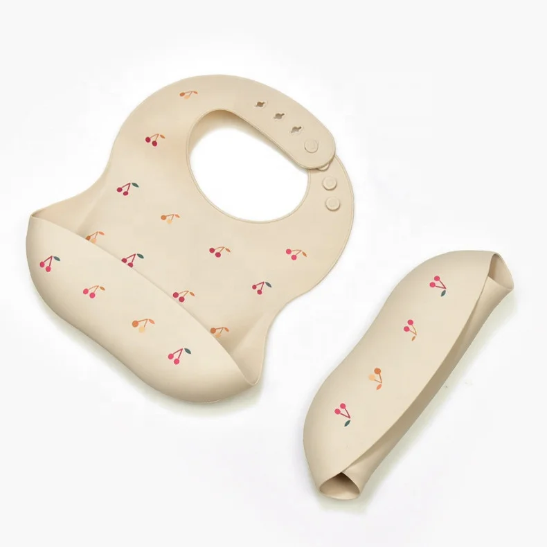 Eco-Friendly Non-Toxic Silicone Infant Feeding Bibs BPA Free Silicone Baby Bib Portable Waterproof Silicone Bib