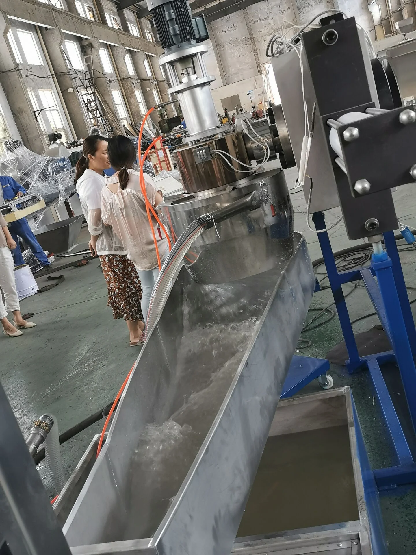 plastic polymers recycling granulating extruders  for PE/Polyethylene Films bags extrusion machine