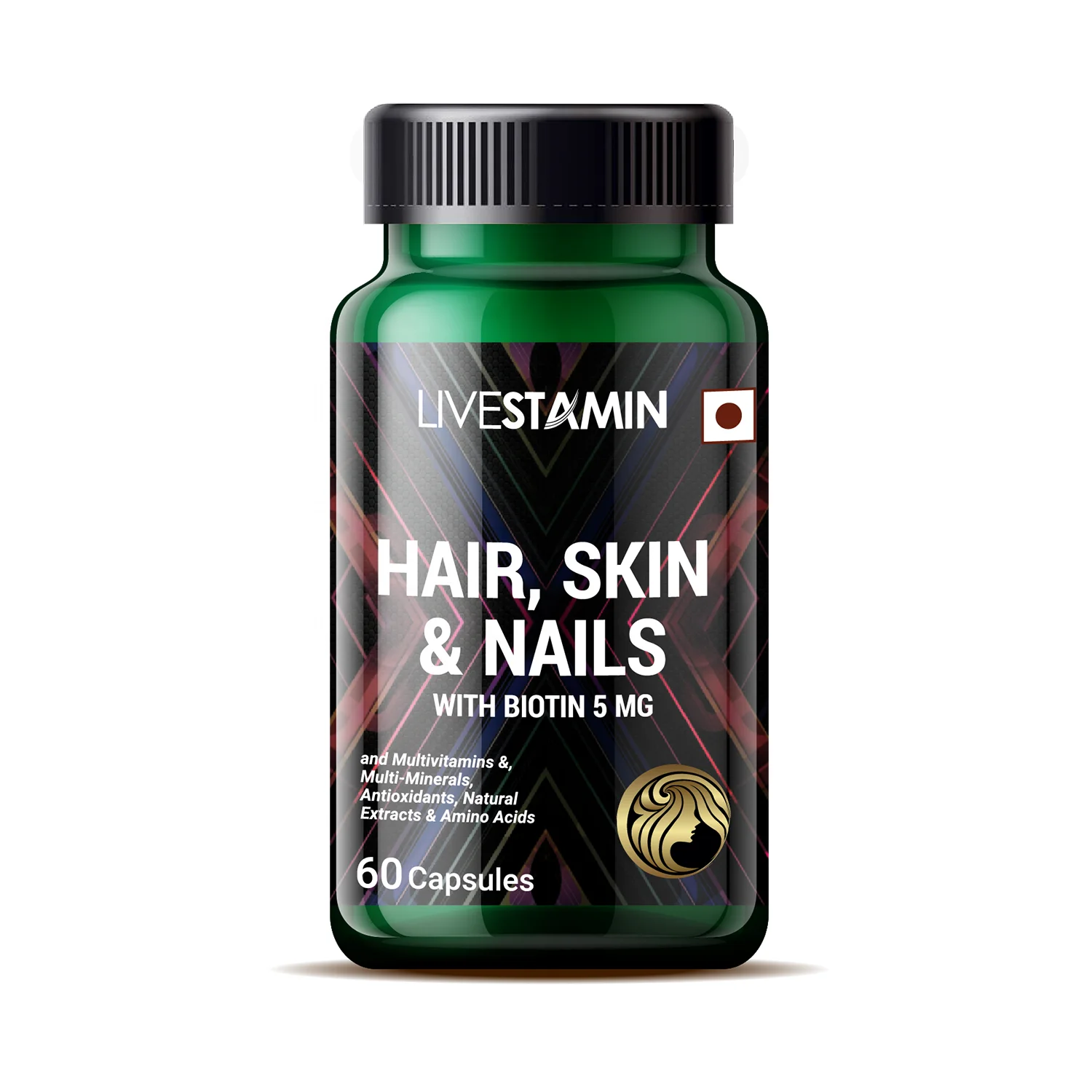 
Advanced Hair Skin & Nails with Biotin 5000 mcg Capsules Vitamins, Minerals & Herbal extracts Supplement Private Label GMP ISO 