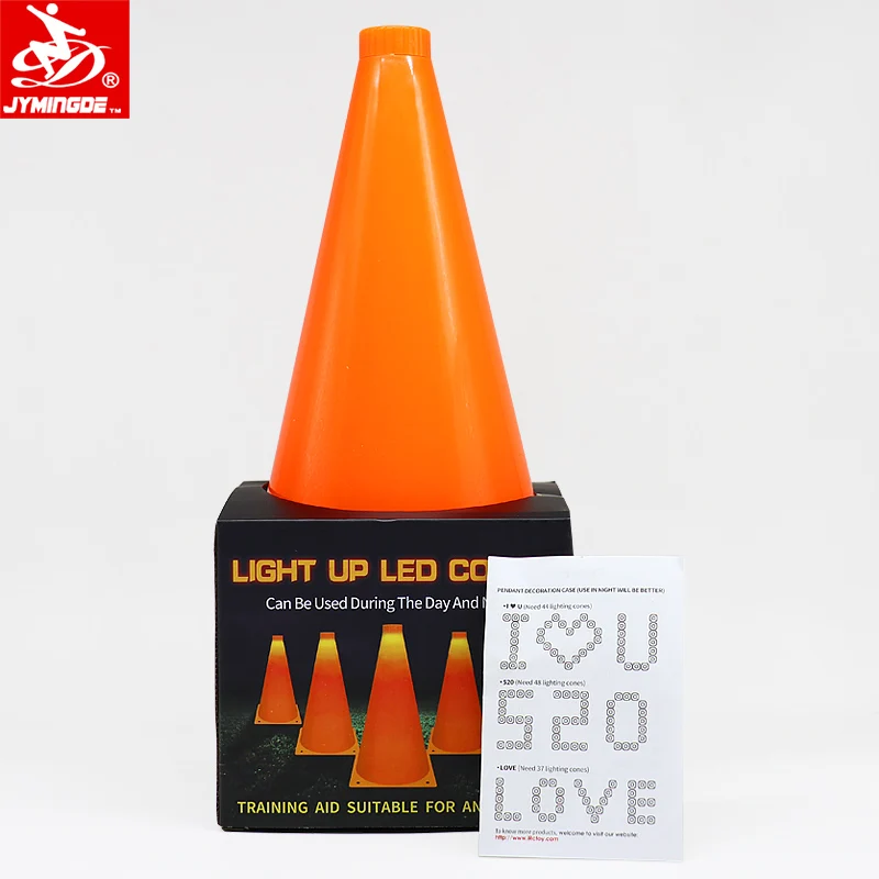 light up glow in the dark LED football conessoccer sports cones for training