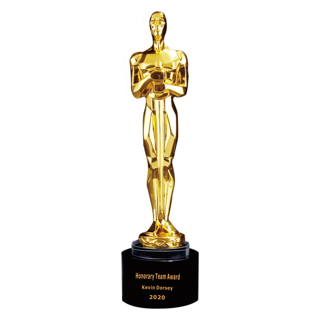 Little Golden Man Oscar Trophy Customized Crystal High-end Creative Excellent Staff Annual Meeting Film Actor Award