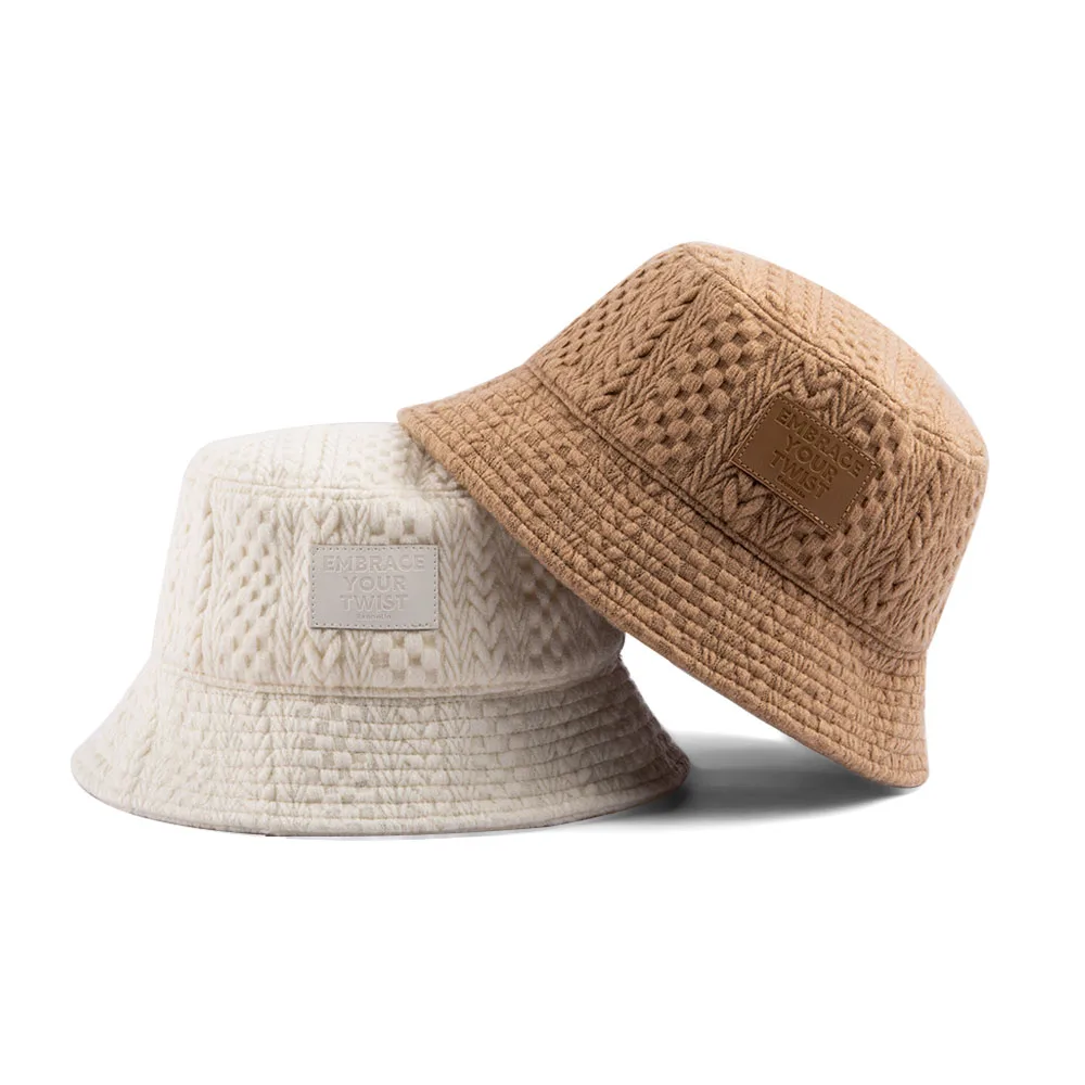 2024 New Fashion Custom Knitted Crochet Beanies Bucket Hats High Quality Hand Made Crochet Cap Knitting Cap