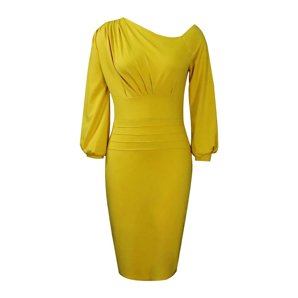 New Arrival Plus Size Women Clothing Long-sleeved temperament commuter slim professional office OL dress