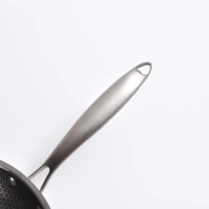 28 30 32cm pan Food stainless steel honeycomb frying pan with glass lid