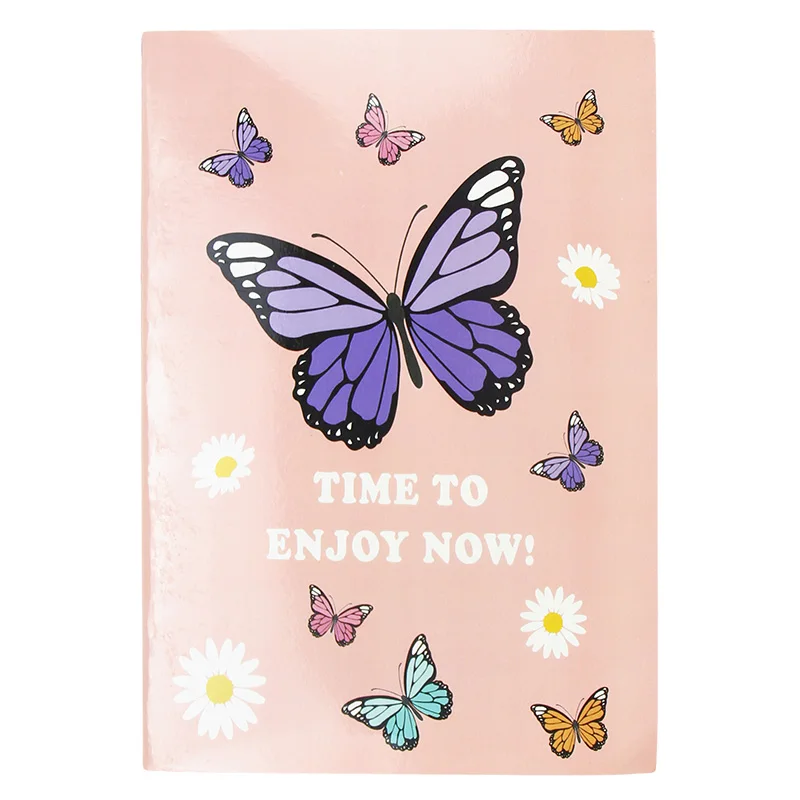 Butterfly Themed School Stationery Set for Girls Includes PVC Backpack Notebook Color Pencils Eraser Sharpener Glue Stick