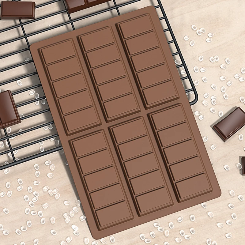 Custom Logo Heat Resisting Diy Bpa Free Food Grade Silicone Baking Mould Snap Candy Bars Chocolate Bar Mold Deep