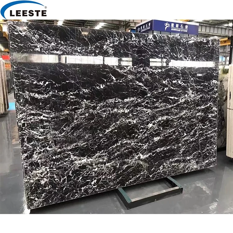 Wholesale imported Natural stone Italian Black Marble Slab