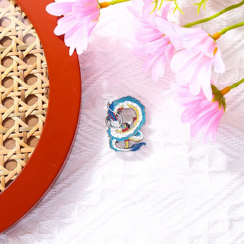 Anime Spirited Away Dragon Enamel Pin High Quality Metal Badge Lapel Brooch Pins For Backpacks Jacket Clothes Bag
