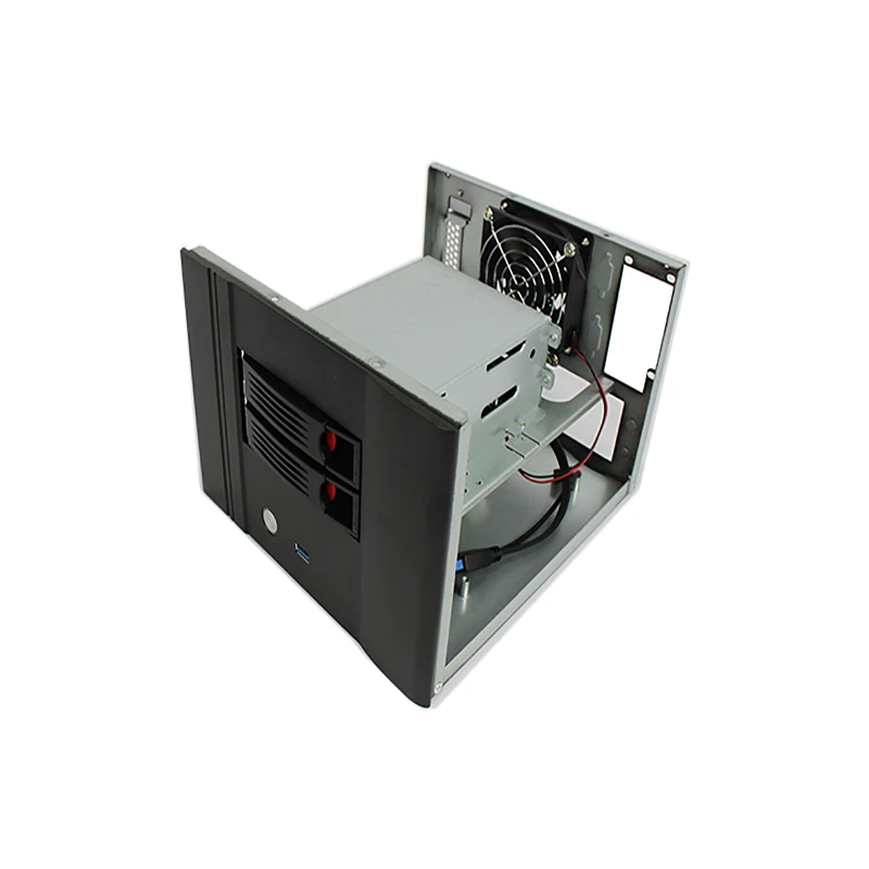 NAS 2 bay Storage Mini nas server case with hotswap tray server chassis