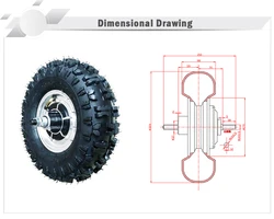 High torque low speed Electric wheelbarrow golf cart 48v 500w Electric 14.5 Inch geared Hub Motor Kit