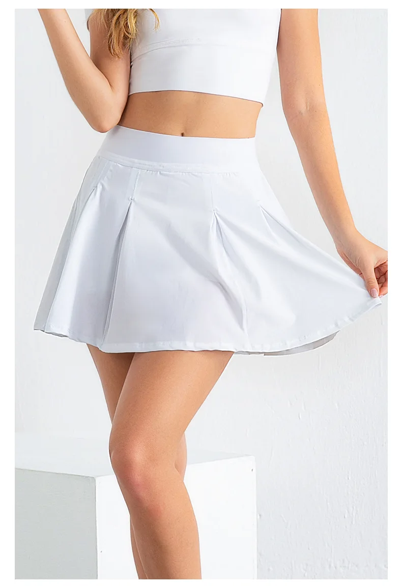 Custom summer new eco friendly sexy A-word short skirt women tennis sports thin anti-skid fitness suit yoga suit