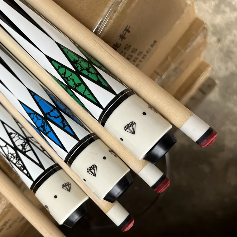 Classic diamond style maple wood 9 ball pool cue billiard sticks 57inch billiard cue stick with 13mm tip