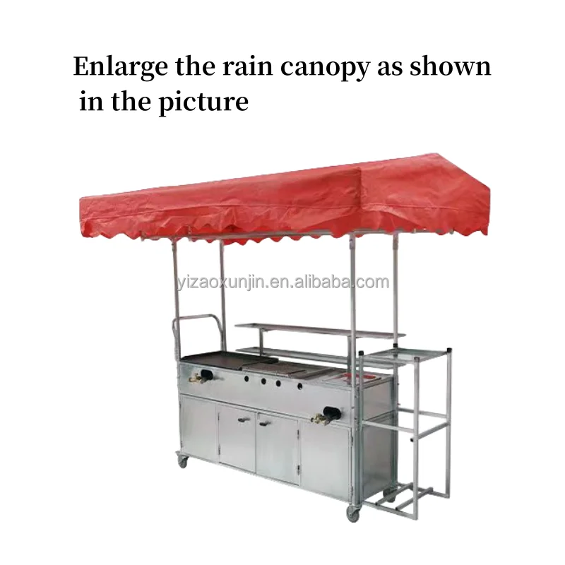 Four wheeled mobile carts/crepe carts for sale of three in one fried corn tortillas