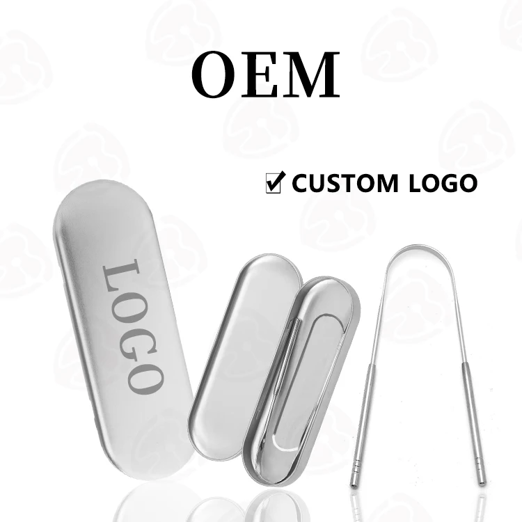 New Clean Up The Mouth Oral Tongue Cleaner Brush Oral Hygiene Care Tools Stainless Steel Copper Tongue Scraper For Adult