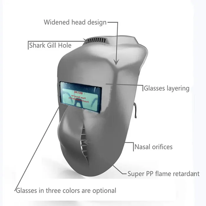 Welding helmet PP material automatically darkened