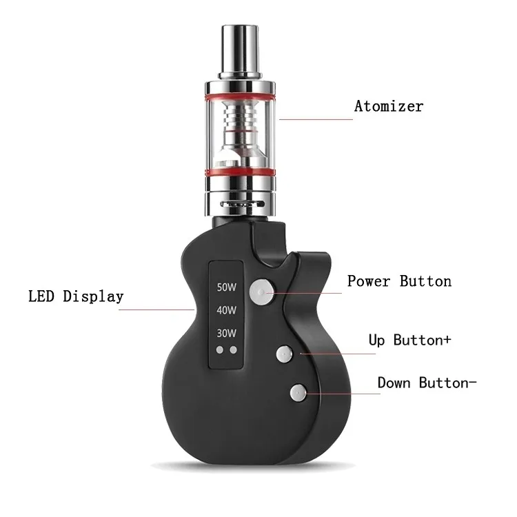 
New Arrival wholesale Electronic Cigarette vape Guitar 50w mod e cigarette 