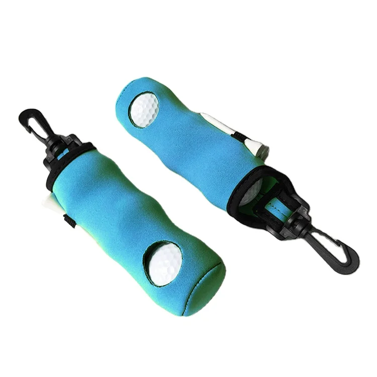 3 Golf Balls Golf Tees Holder Pouch Storage Case Neoprene Golf Ball Bag With Clip
