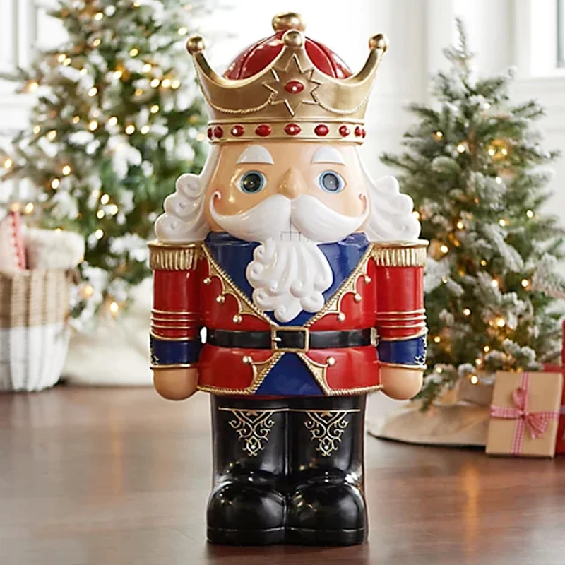 Custom holiday Christmas beard kingdom figurine decor resin African American white black soldier nutcracker shorty statue