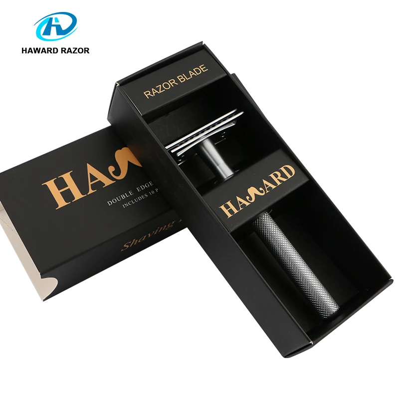 Custom brass safety razor matte rose gold double edge safety razor blades