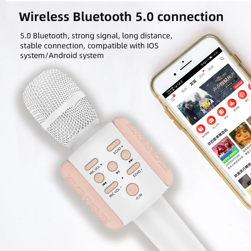 V20 music function funny karaoke game collection small battery toy promotional For fun gift microphone