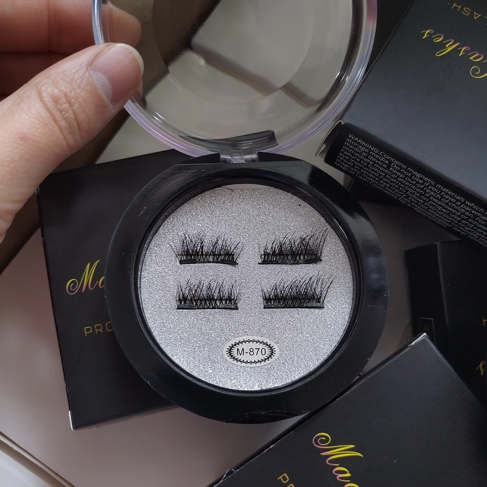 3D magnetic eyelashes no glue no eyeliner Faux Cilsfal Cil Magnet Magnetic Eyelashes without glue thin magnetic eyelash