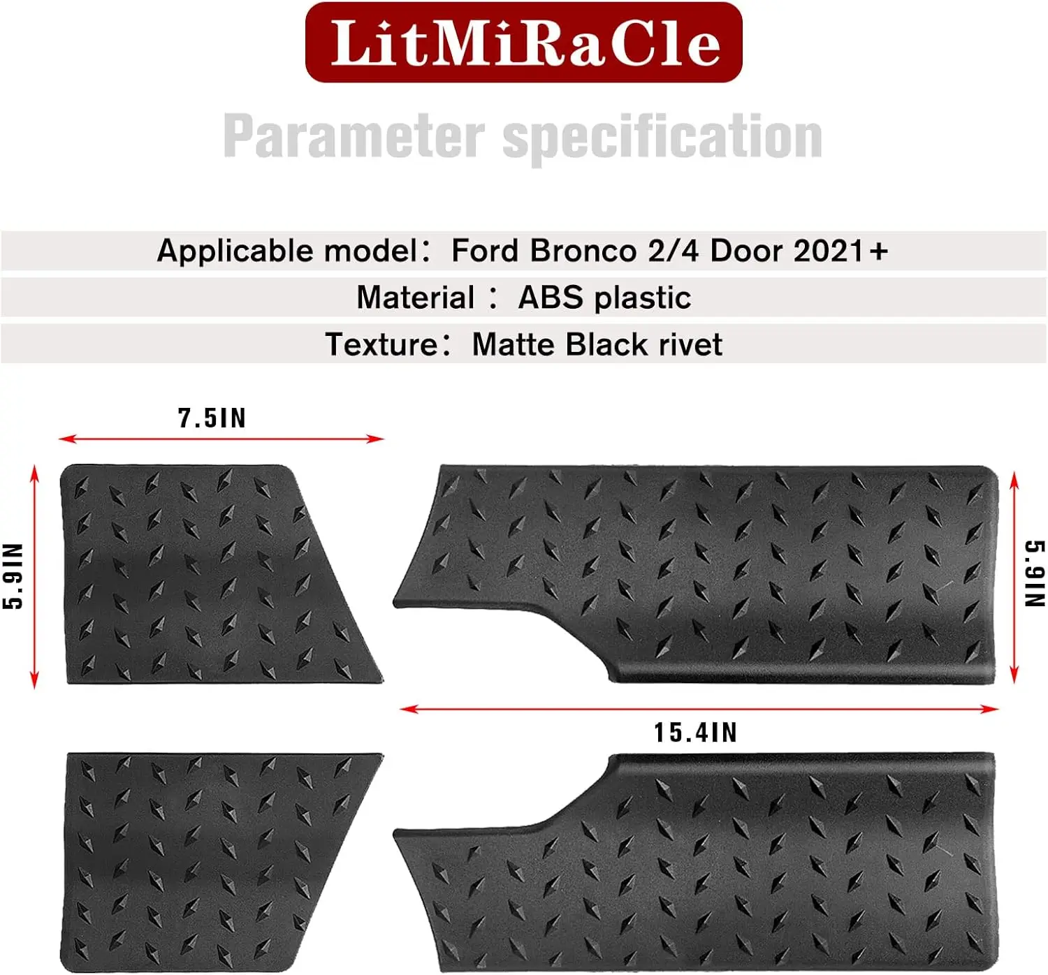 Cowl Body Armor Side Corner Guard Cover Accessories Corner Guard Trim Cover Compatible for Bronco 2021 2022 2023 2door 4 Doors