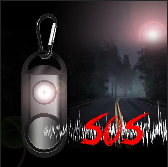 2021 new mini electrical self defense portable women portable alarm defensive ring keychain alarm self defense